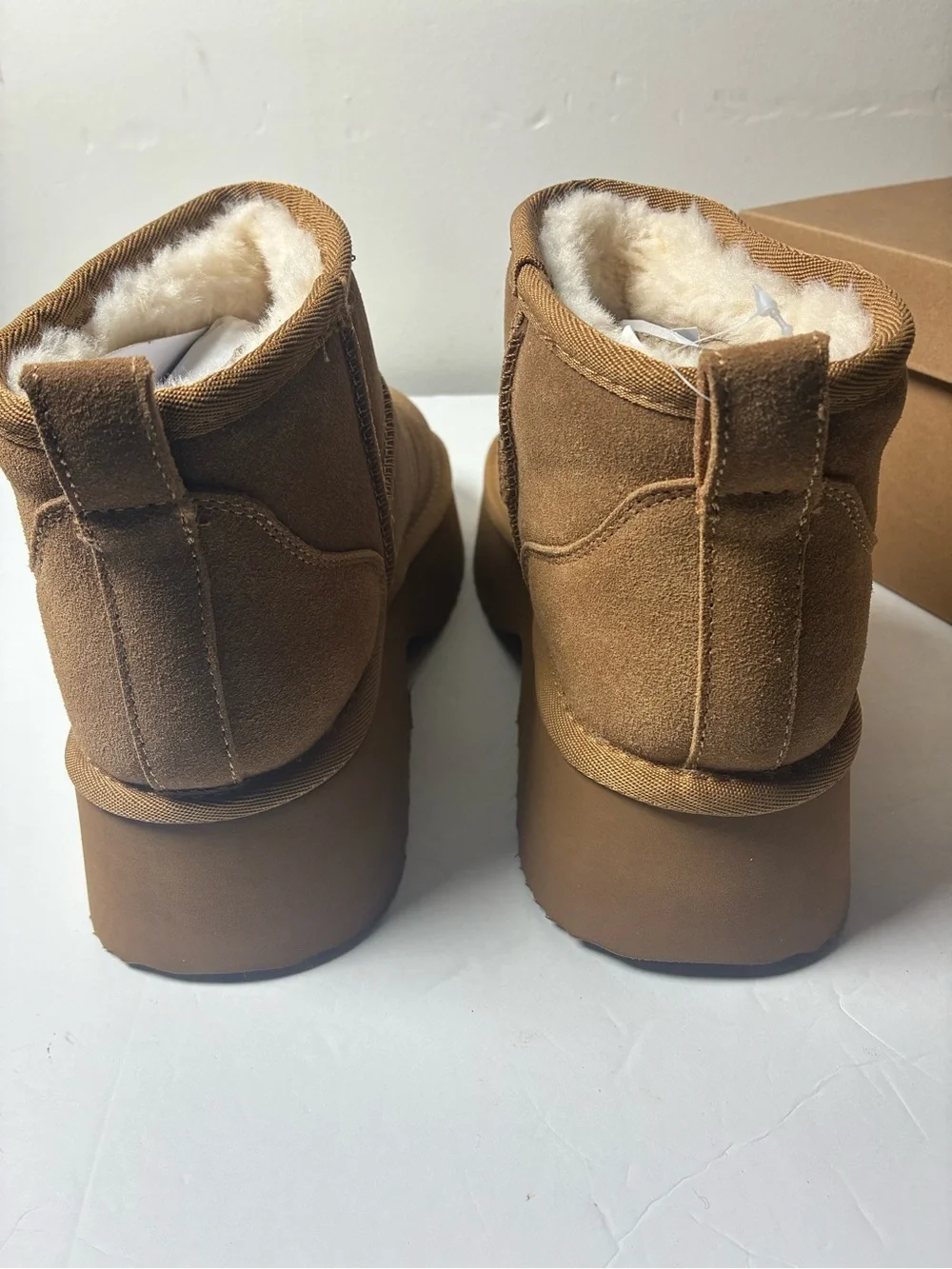 Men's Suede Shearling-Lined Ankle Boots - Brown